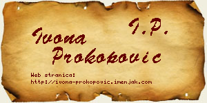 Ivona Prokopović vizit kartica